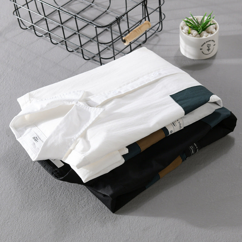 Men's overshirt shirt with geometric patch design and relaxed fit Chichicherry