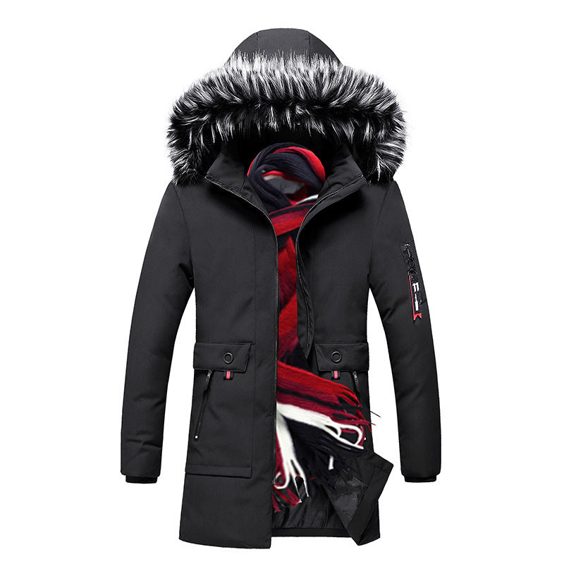 Men's parka with faux fur hood and thermal insulation as well as multifunction pockets Chichicherry