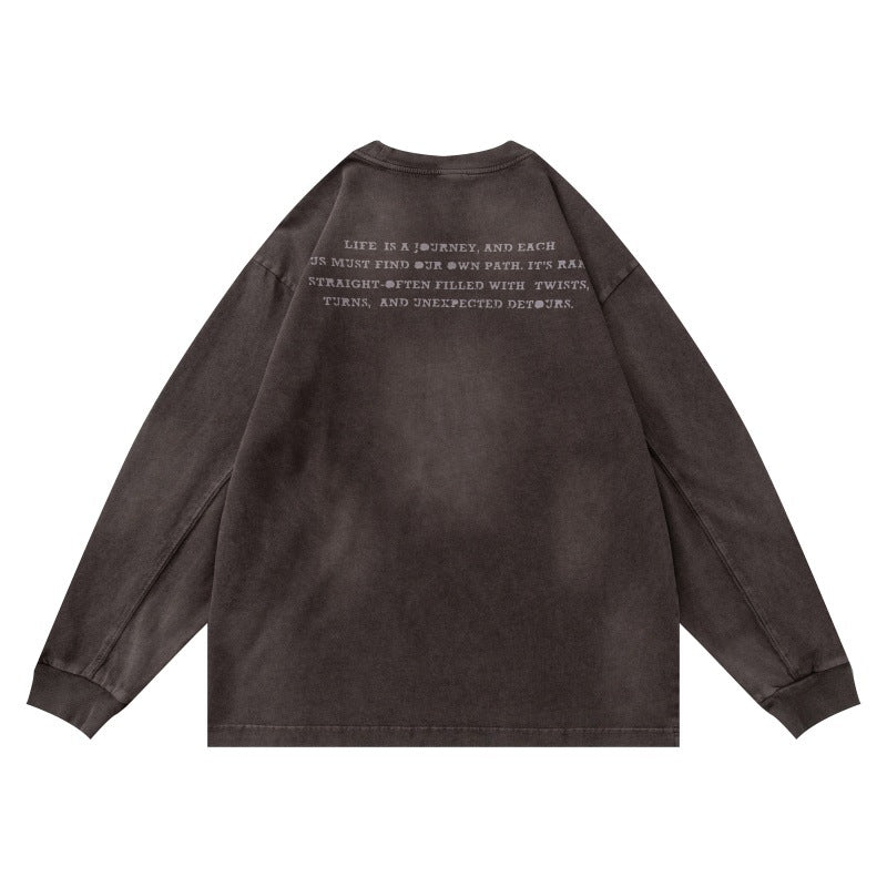 Unisex Oversize Sweatshirt with pigmented wash and subtle chest print Chichicherry
