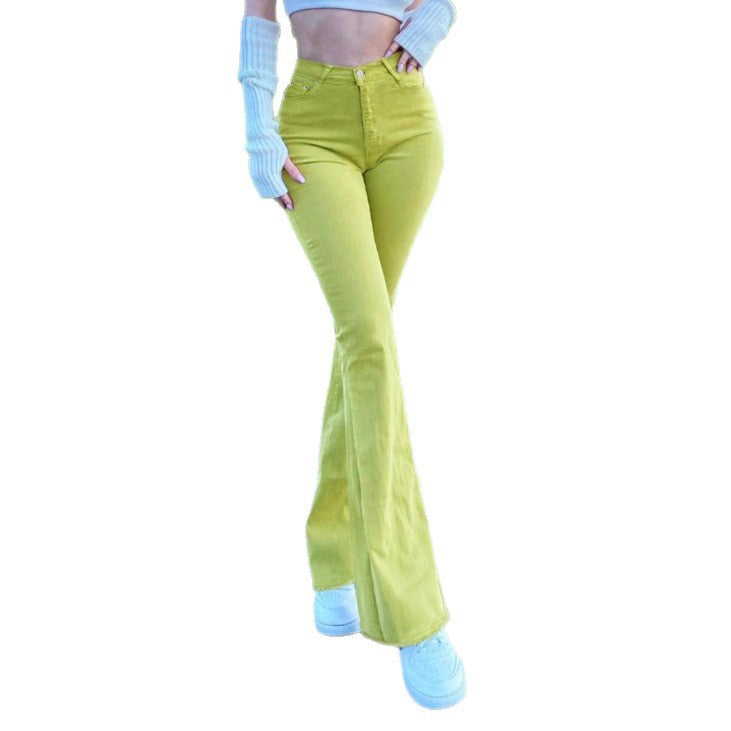Ladies High-Waist Flared Pants made of Stretch Cord with waist-shaping cut Chichicherry