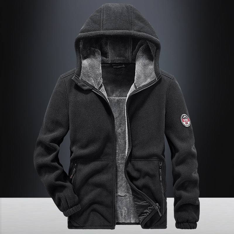 Men's hooded fleece jacket with teddy lining, full zip and zip pockets Chichicherry