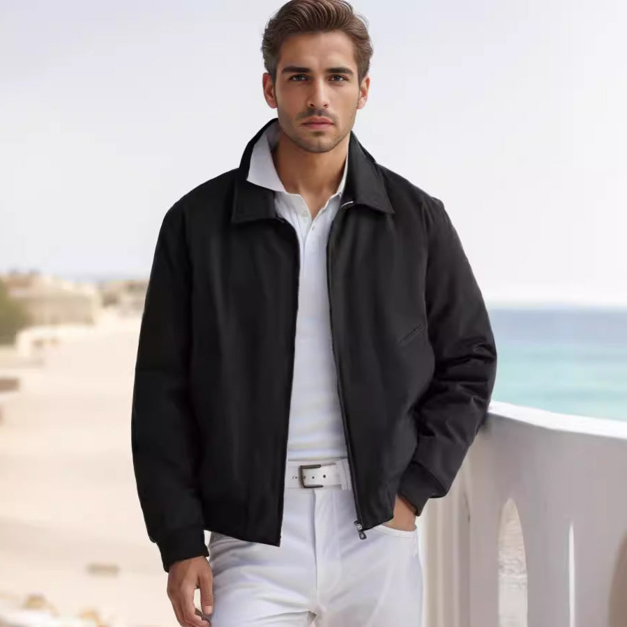 Men's Harrington jacket with zipper, lightly padded and ribbed cuffs Chichicherry