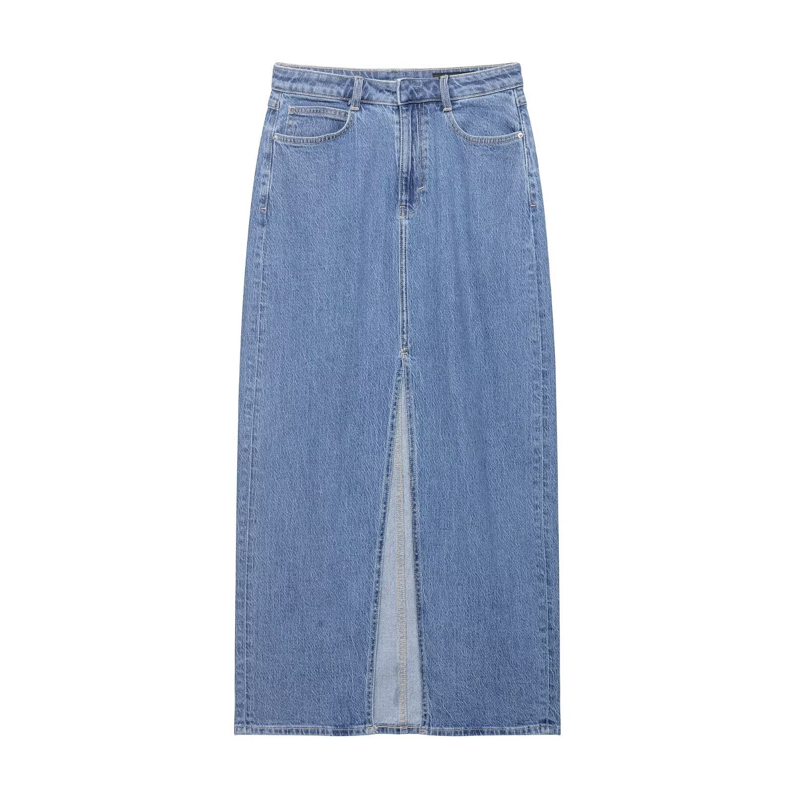 Women Tailored Denim Vest with Asymmetrical Button Placket and Princess Seams Chichicherry