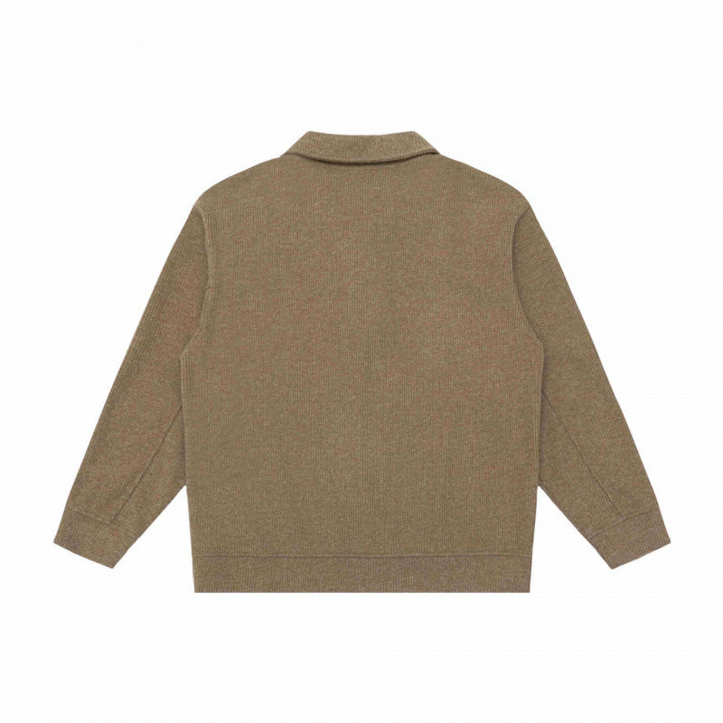 Men's chunky knit sweater with shawl collar and button placket Chichicherry