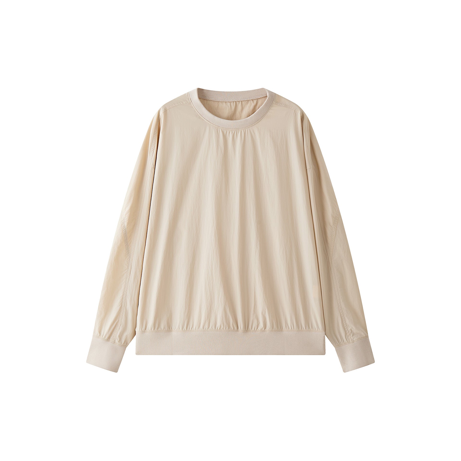 Women's Light Oversized Sweatshirt with Nylon Overlay and Ribbed Cuffs Chichicherry