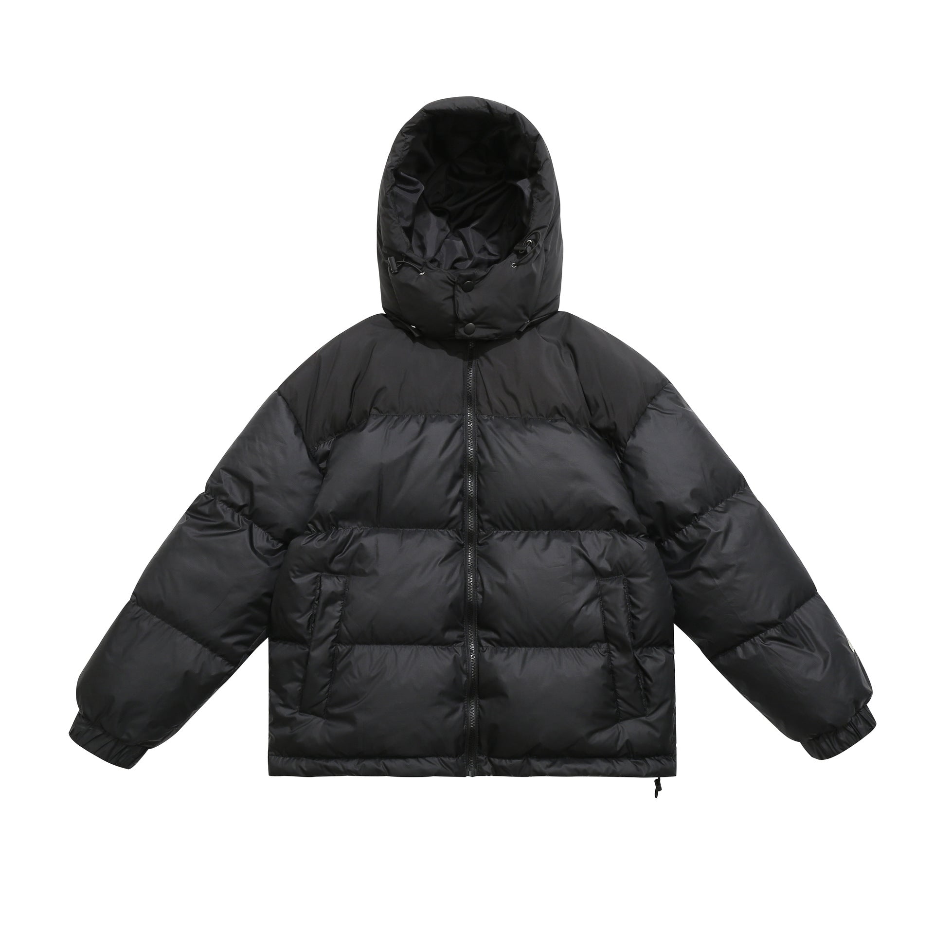 Men's Short Boxy Padded Jacket with High Hood, Drawstring and Elastic Sleeve Cuffs Chichicherry