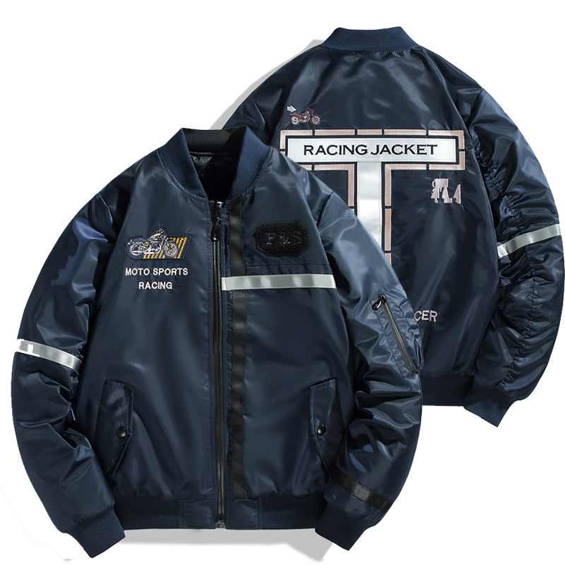 Men's bomber jacket in flight jacket style with reflective stripes, utility pockets and light thermal lining Chichicherry