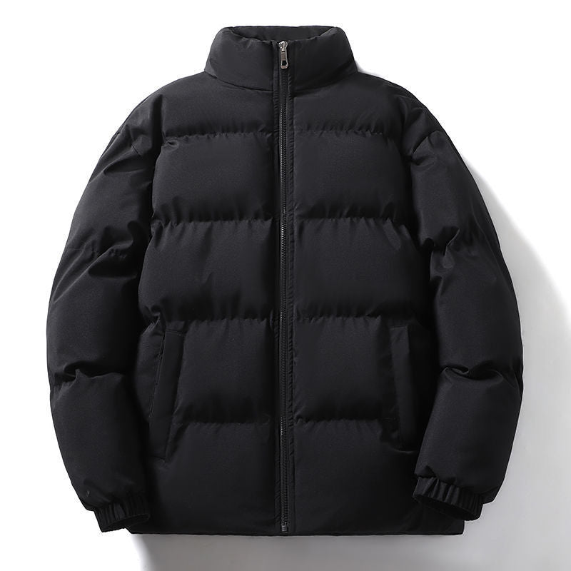 Women's Short Cut Thermal Puffer Jacket with Stand-Up Collar and Minimalist Zipper Front Chichicherry