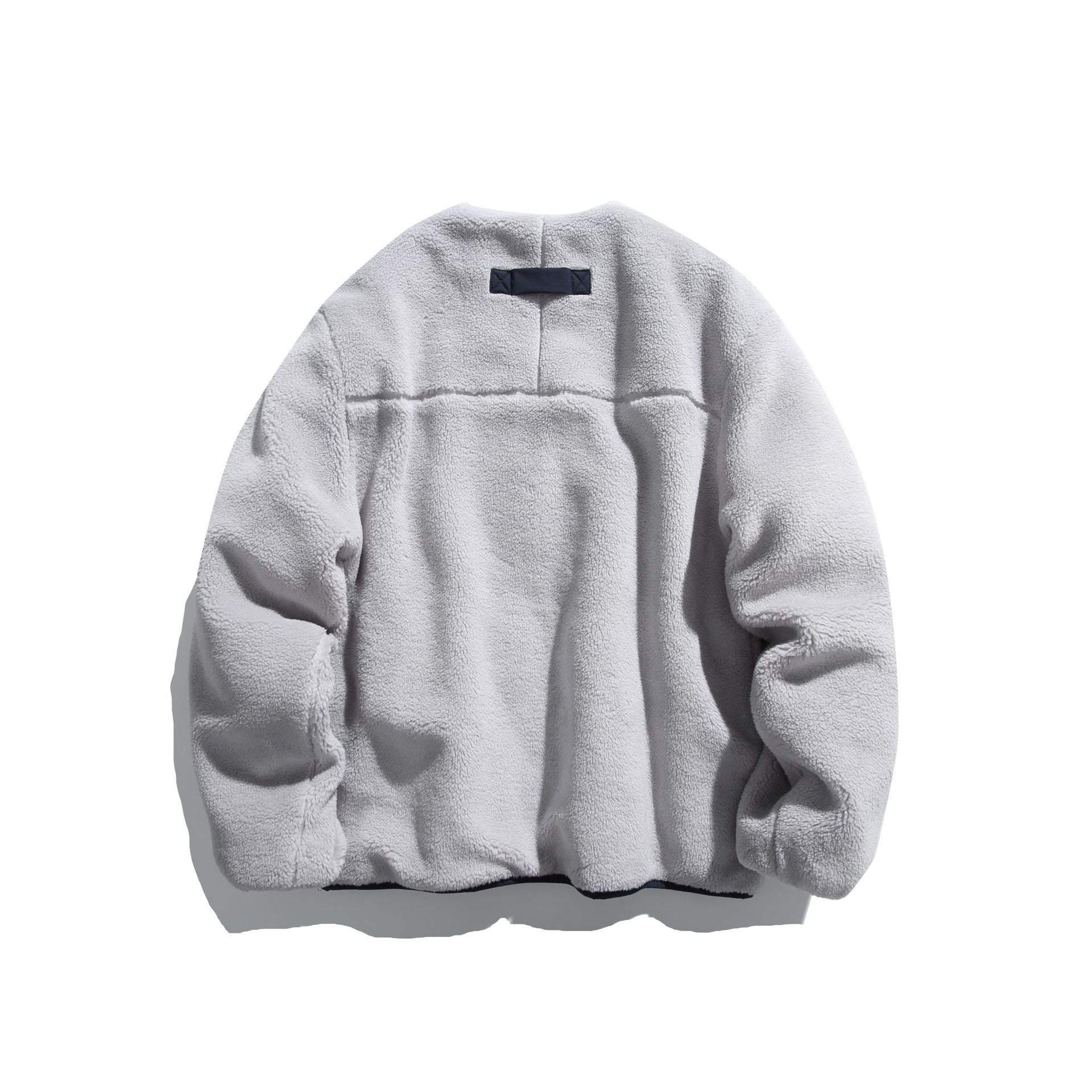 Unisex Short Cut Teddy Fleece Jacket with Nylon Chest Pocket and Full Zip Chichicherry