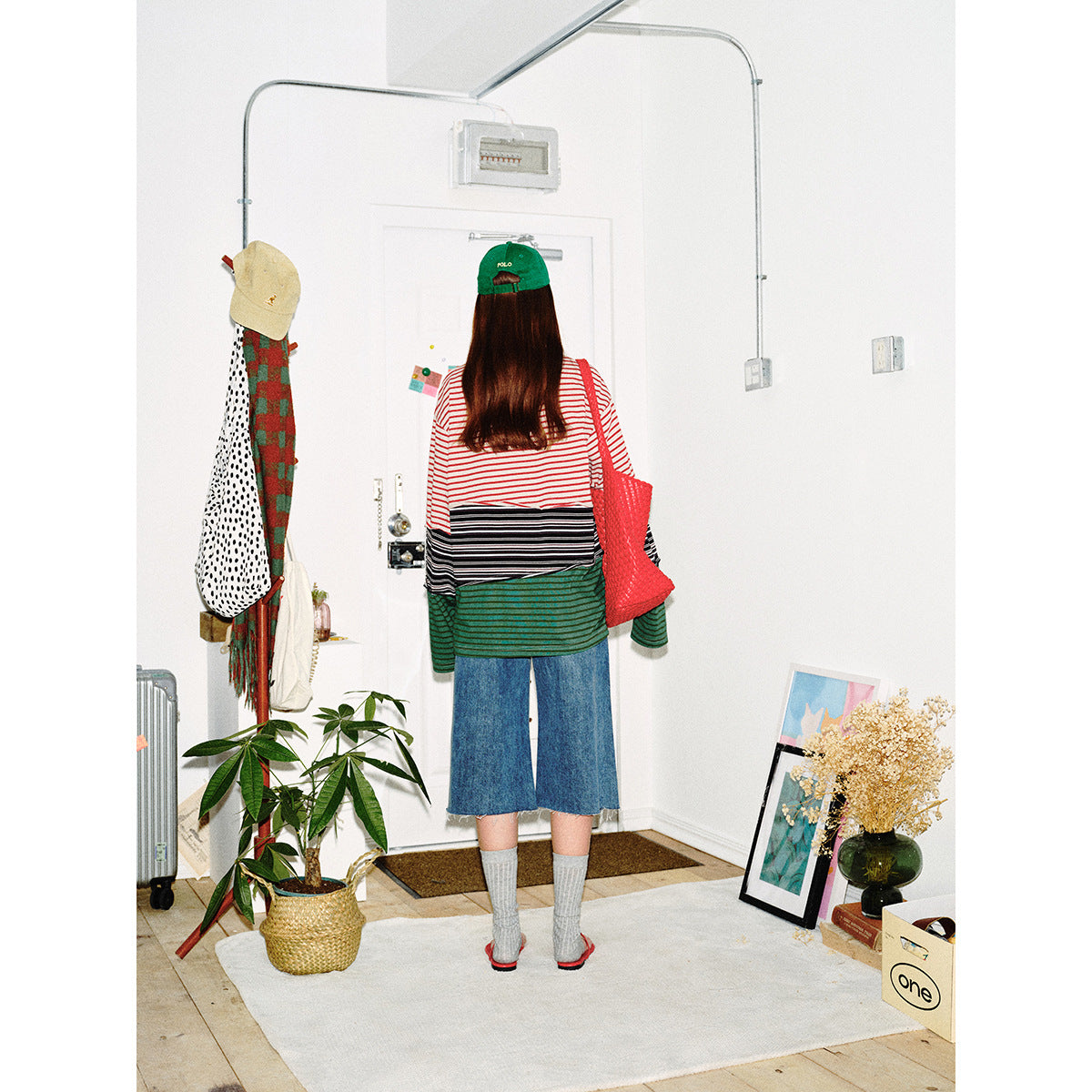 Unisex Casual Oversized Long Sleeve Shirt with Block Stripes made of Cotton Blend Chichicherry