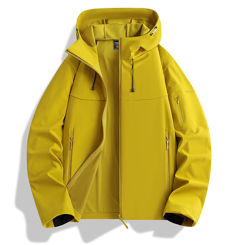 Men's Softshell Hooded Jacket with Water-Repellent Membrane and Zipper Pockets Chichicherry