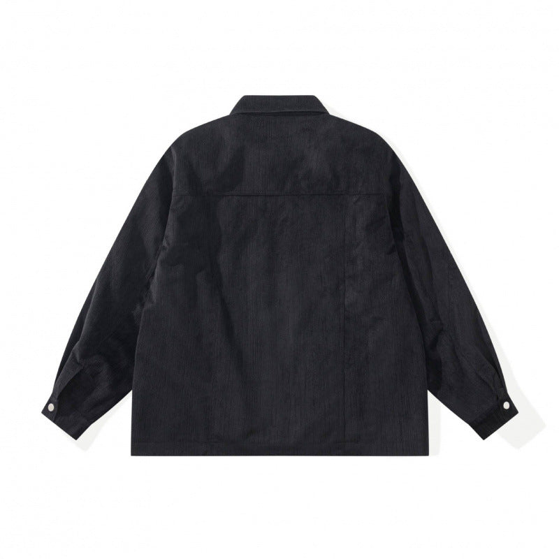 Unisex Boxy Overshirt Jacket made of fine cord structure with breast pockets and concealed zipper Chichicherry