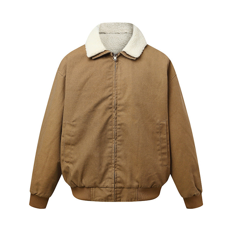 Unisex Padded Boxy Bomber Jacket with Teddy Collar Chichicherry