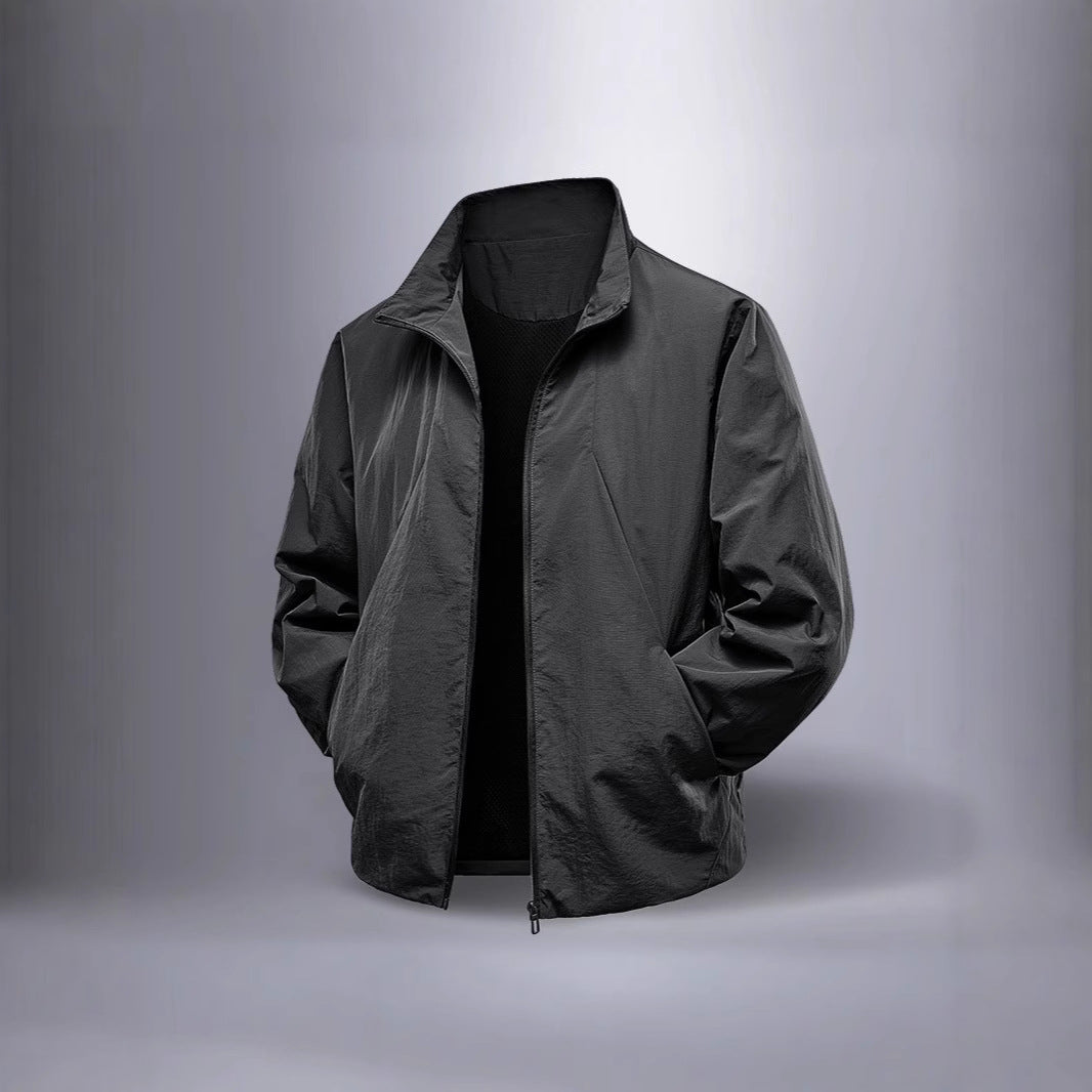 Men's ultralight windproof transitional jacket with stand-up collar and hidden zipper Chichicherry