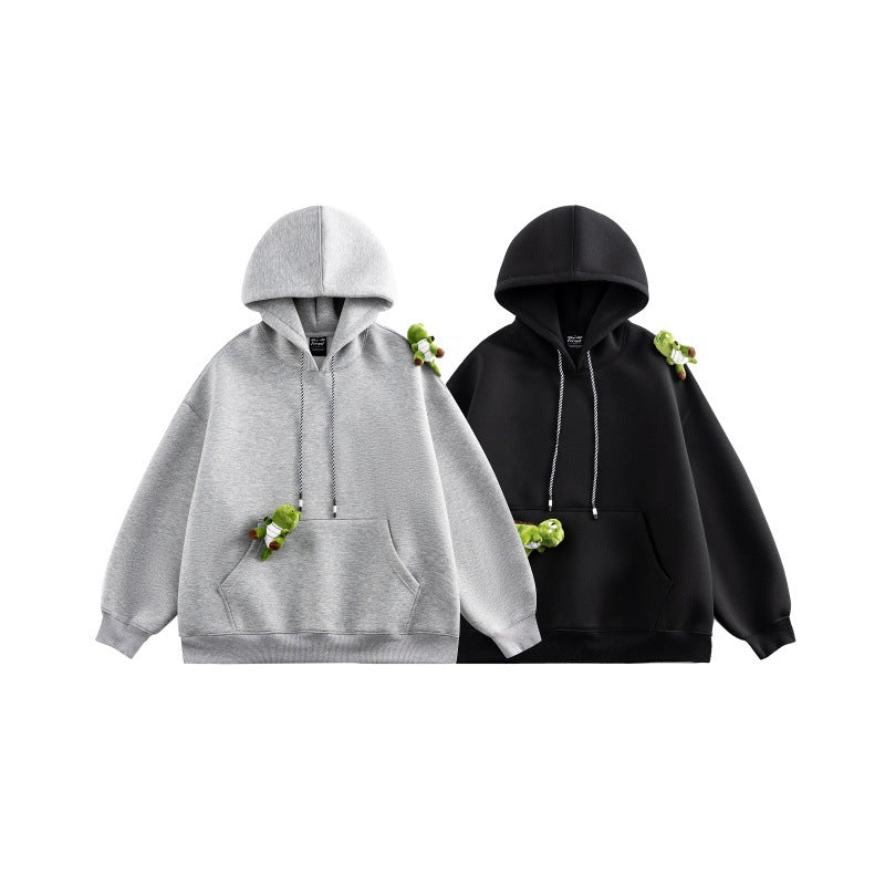 Unisex Oversize Hoodie made of French Terry with kangaroo pocket and removable plush pendant Chichicherry