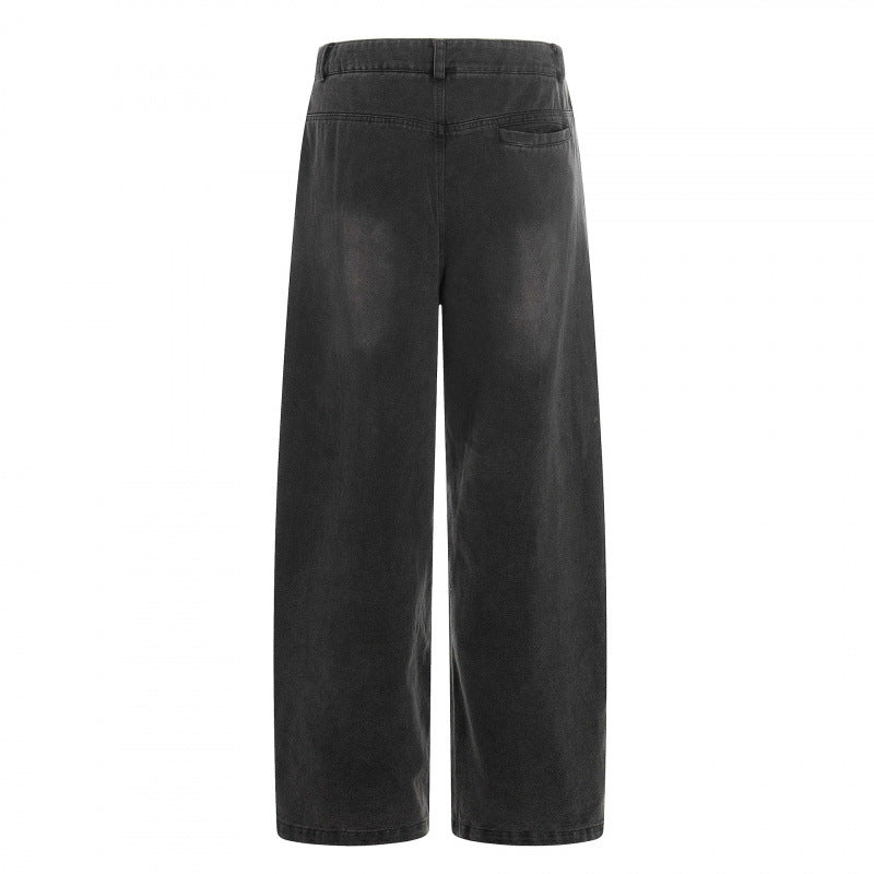 Women's high-cut wide-leg jeans in utility style with patch pockets Chichicherry