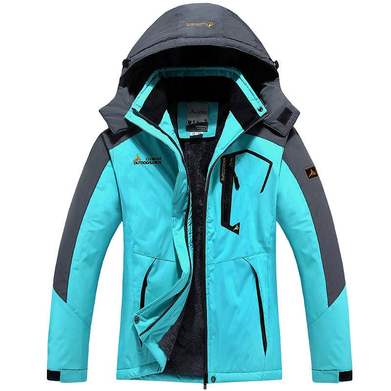 Men's three-layer thermo trekking jacket with removable hood and high-pile fleece lining Chichicherry