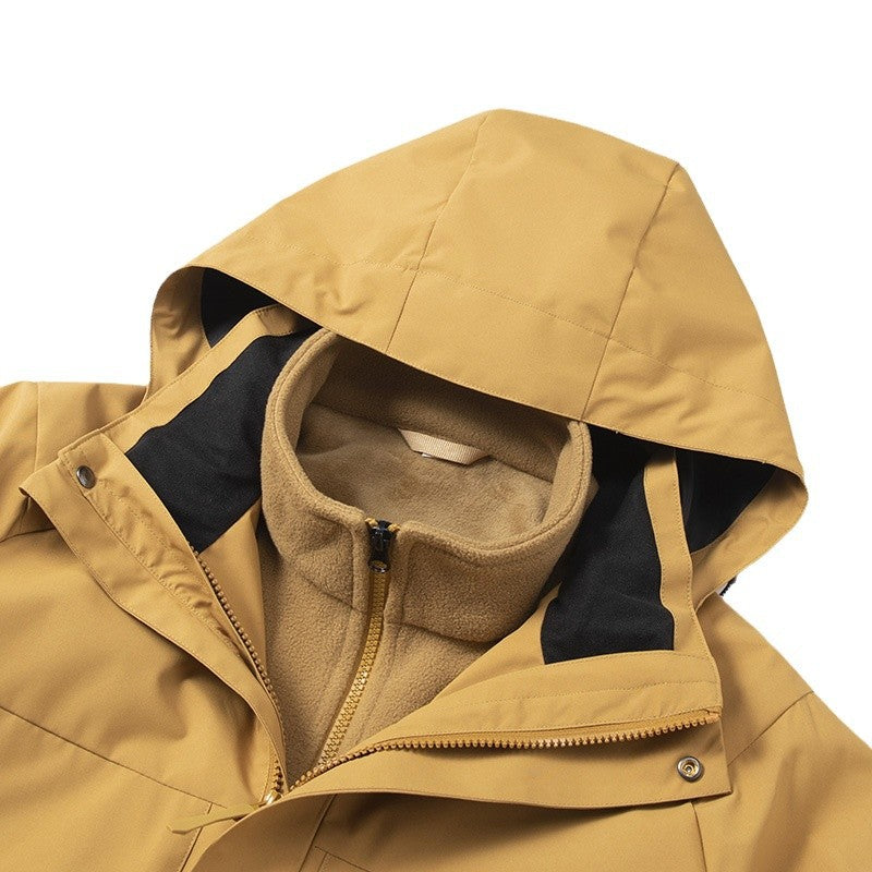Men's Waterproof Softshell Outdoor Jacket with Welded Seams, Tactical Chest Pockets and Adjustable Hood Chichicherry