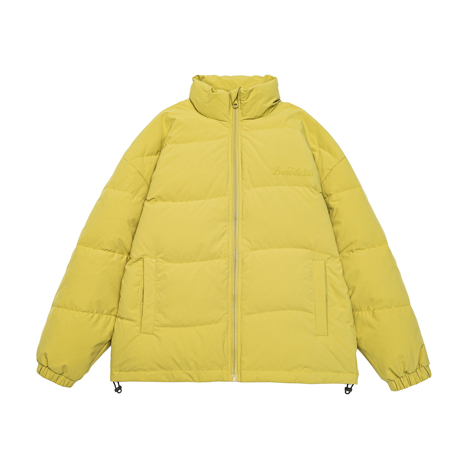 Women's Boxy Quilted Puffer Jacket with High Stand Collar, Drawstring and Elastic Cuffs Chichicherry