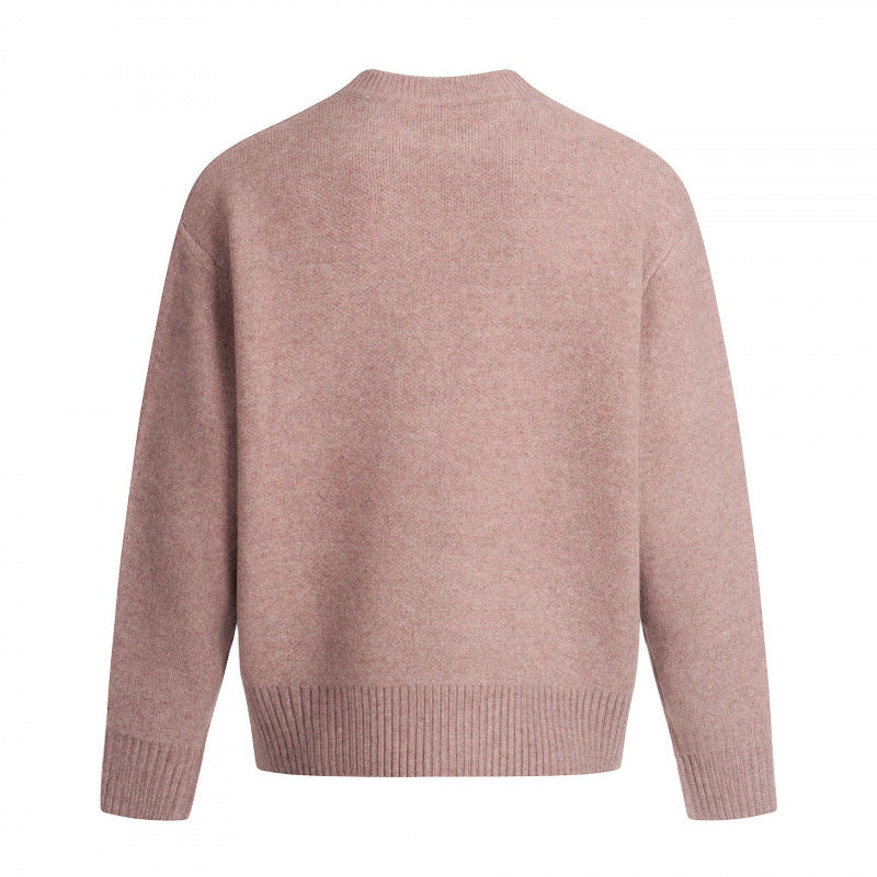 Unisex Oversize fine knit sweater with round neck, cropped hem and raglan sleeves Chichicherry
