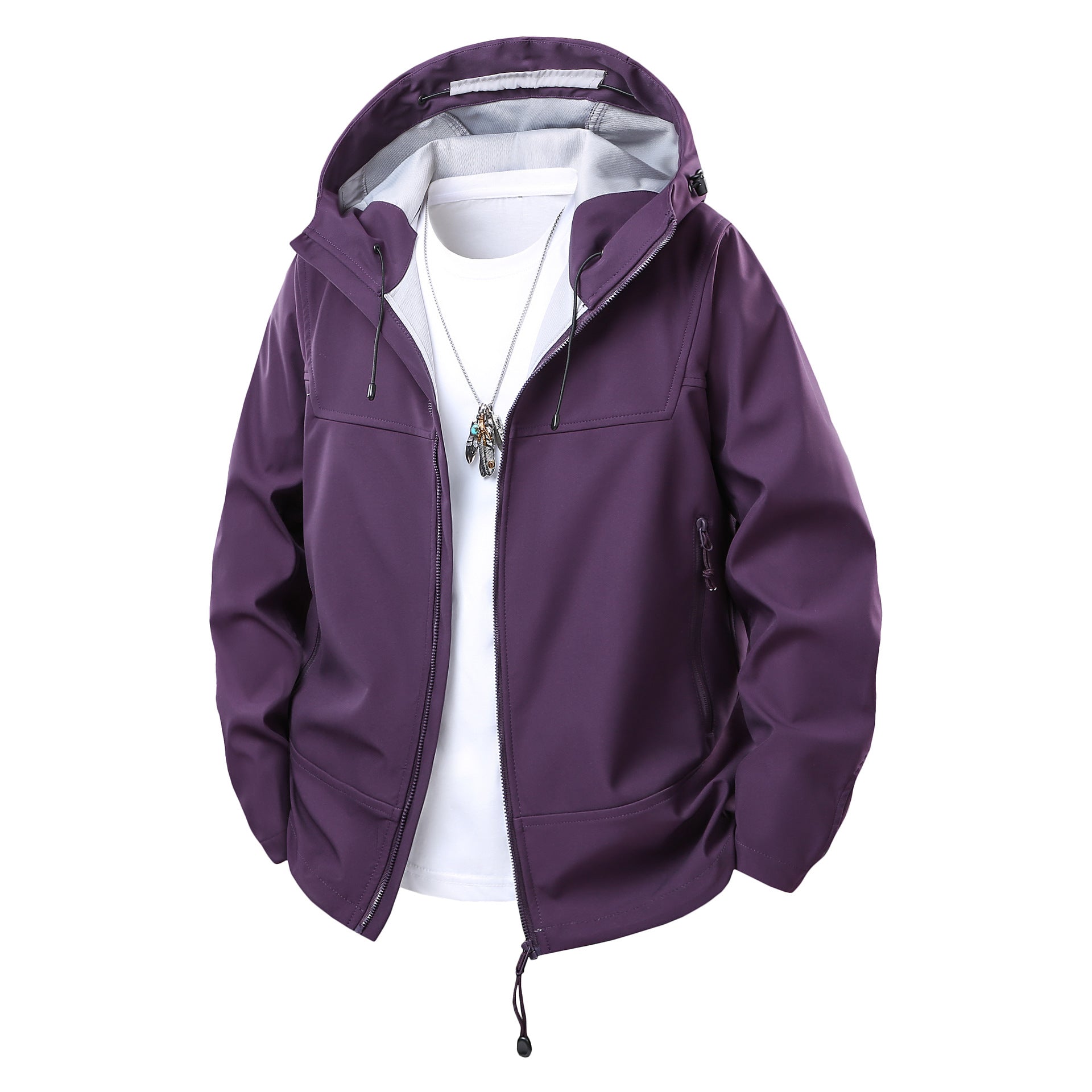 Ladies Softshell Hoodie Jacket with Concealed Two-Way Zipper Chichicherry