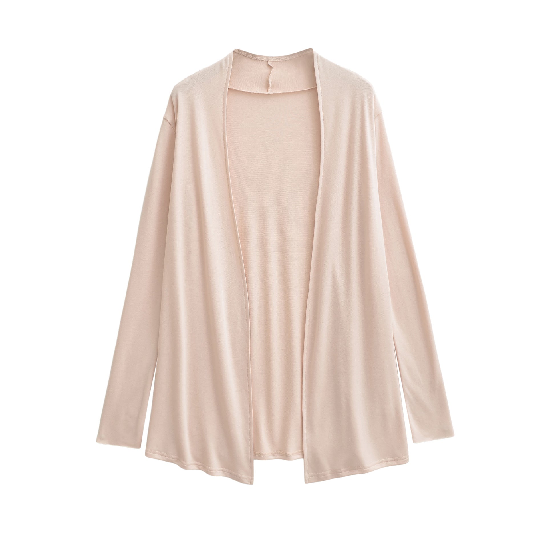Women Open Flowing Jersey Cardigan with Waterfall Edge Chichicherry
