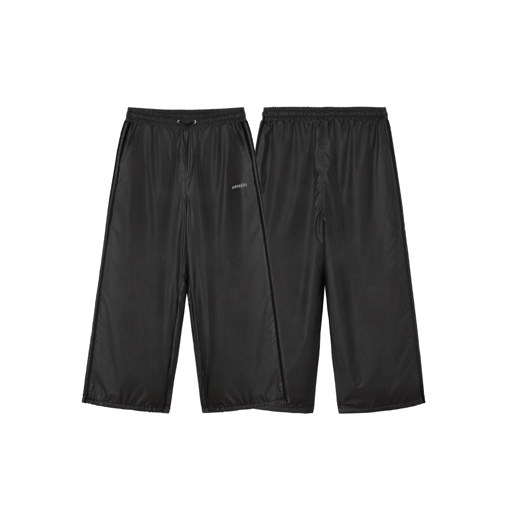 Unisex Loose Technical Nylon Training Pants with Elastic Drawstring and Side Inserts Chichicherry