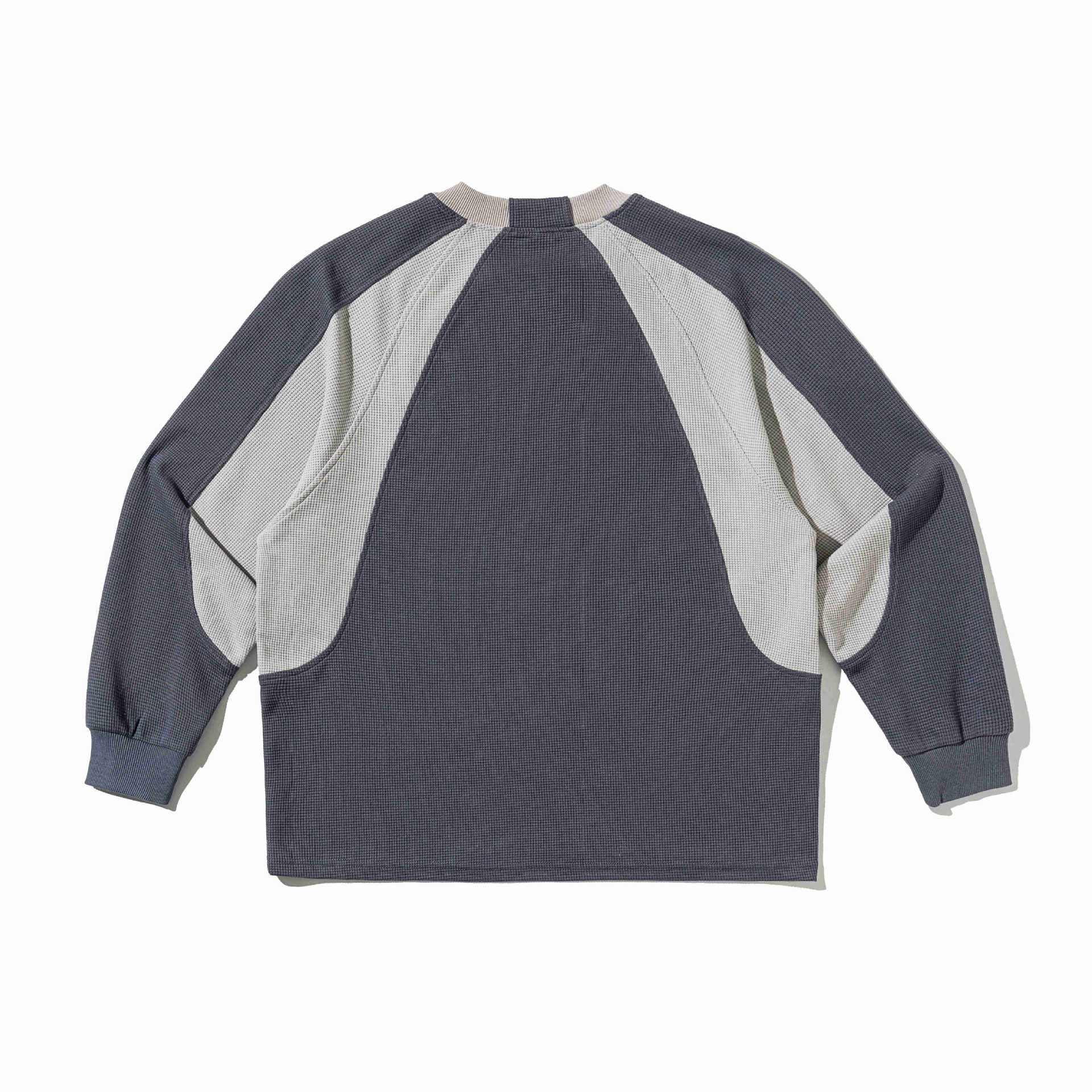 Men's waffle texture sweatshirt with raglan sleeves and contrasting inserts Chichicherry