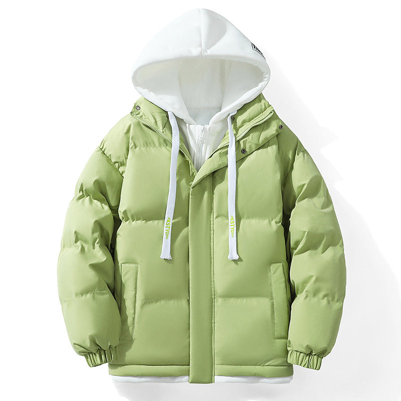 Unisex Padded Hooded Quilted Jacket with Double-Layer Hood and Elastic Cuffs Chichicherry
