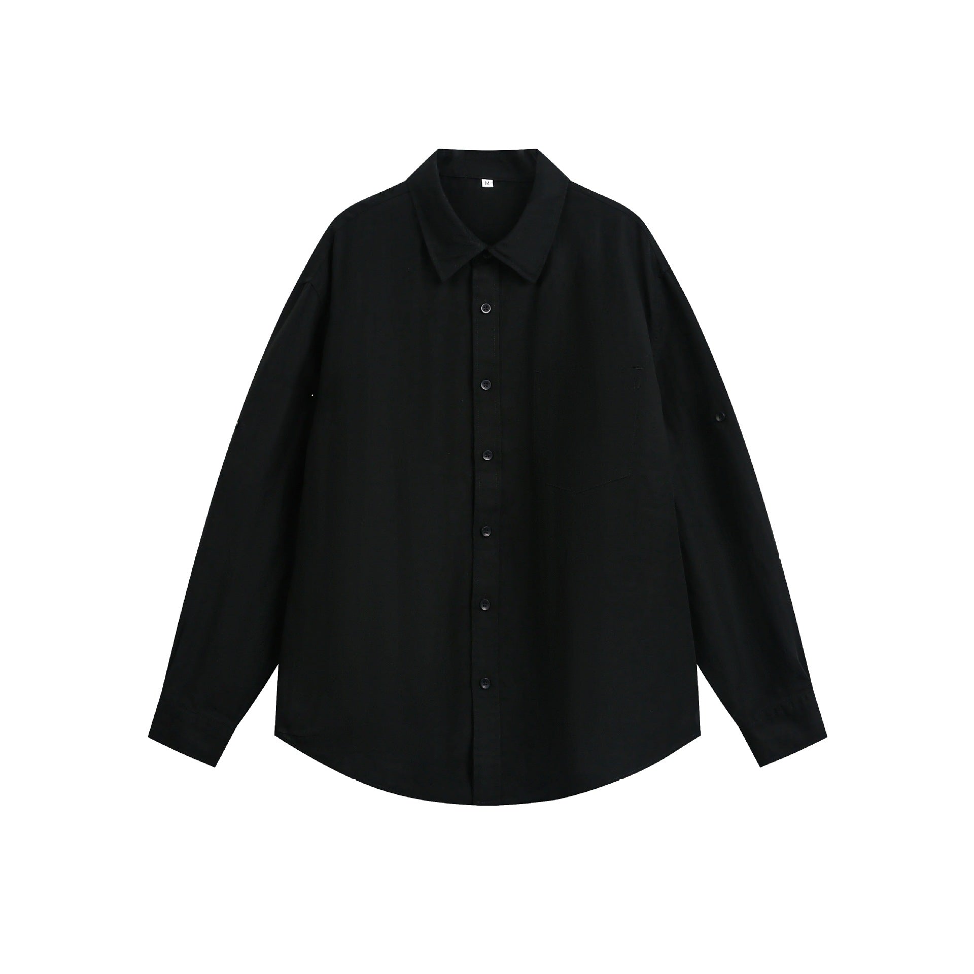 Unisex Oversize shirt jacket made of lightweight linen blend with Kent collar and patch chest pocket Chichicherry
