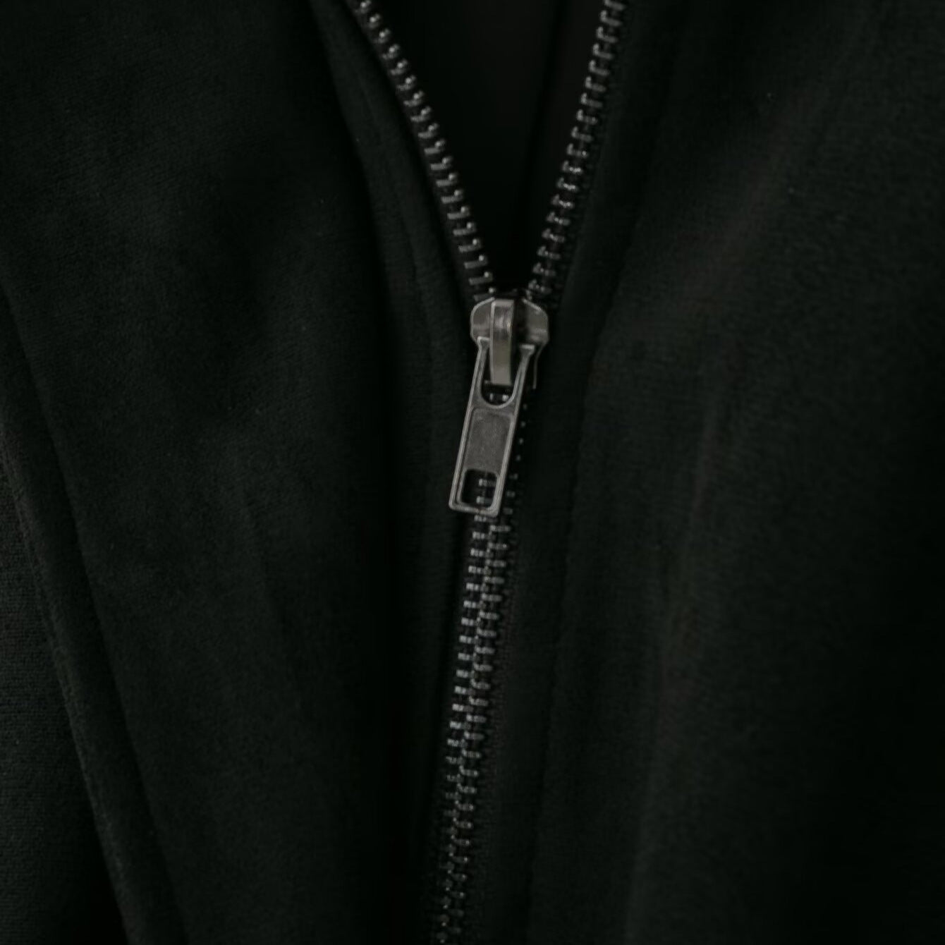 Women Short-cut Bomber Jacket made of Suede-look Fabric in Utility Look with Funnel Neck and Flap Pockets Chichicherry