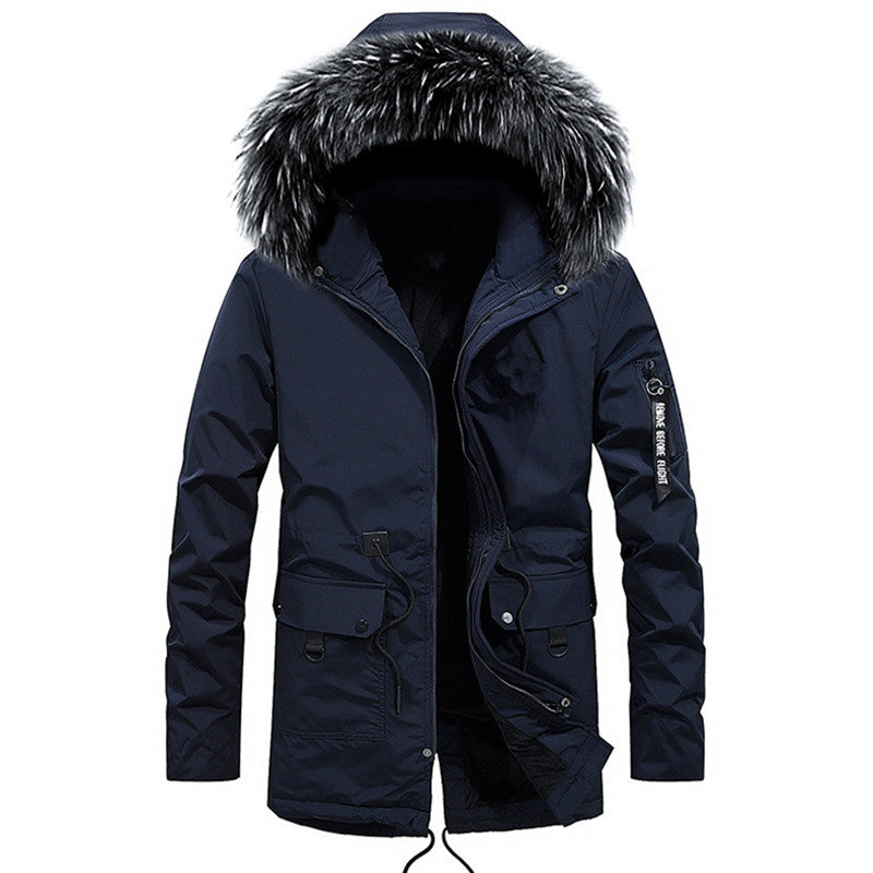 Men's winter parka with faux fur hood, thermal lining, and multifunctional pockets Chichicherry