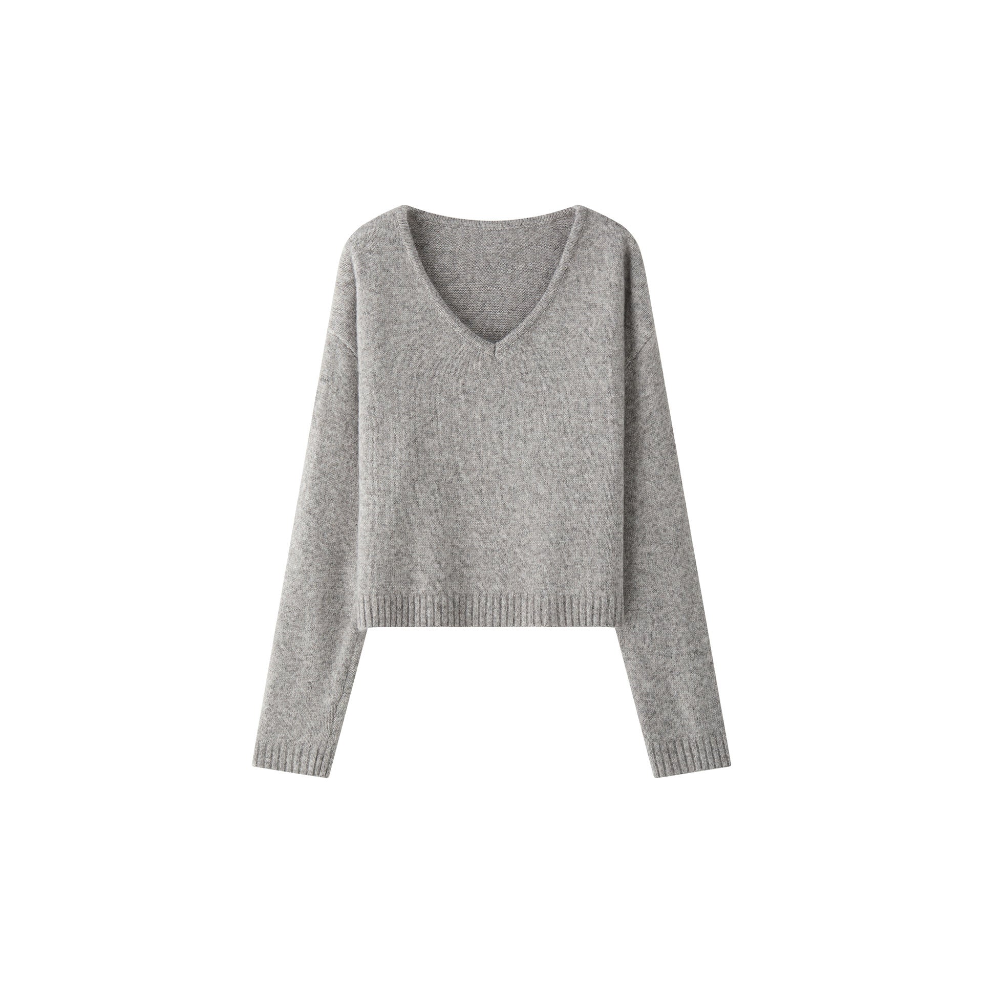 Women Soft V-Neck Fine Knit Sweater with Relaxed Fit Chichicherry