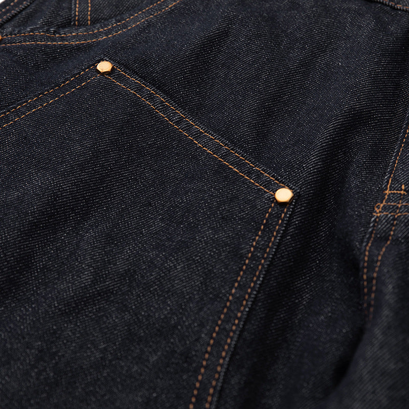 Women's high-waisted cropped jeans with wide leg, inset seams and utility pockets Chichicherry