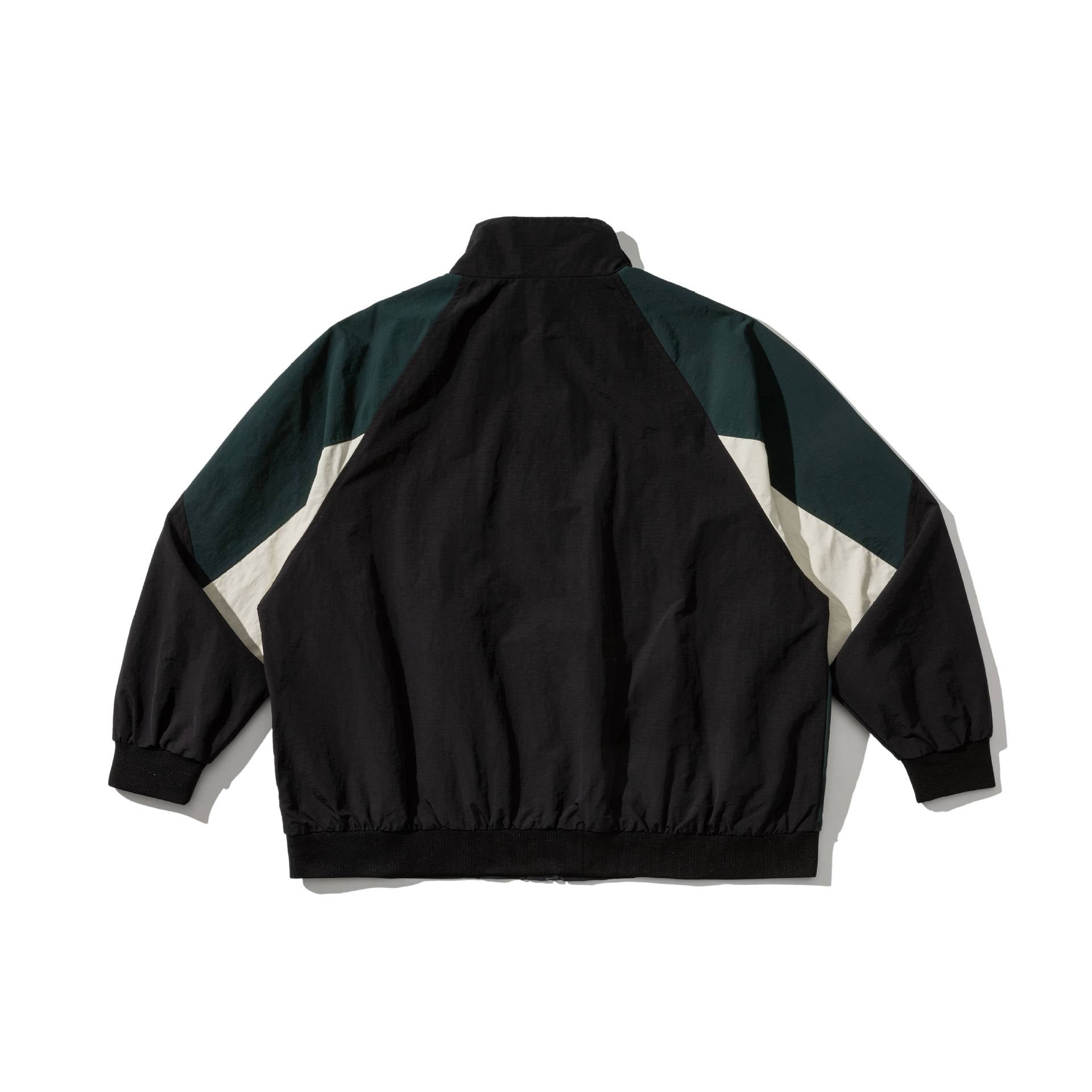 Unisex Boxy Track Jacket in Retro Utility Look with High Funnel Collar Chichicherry