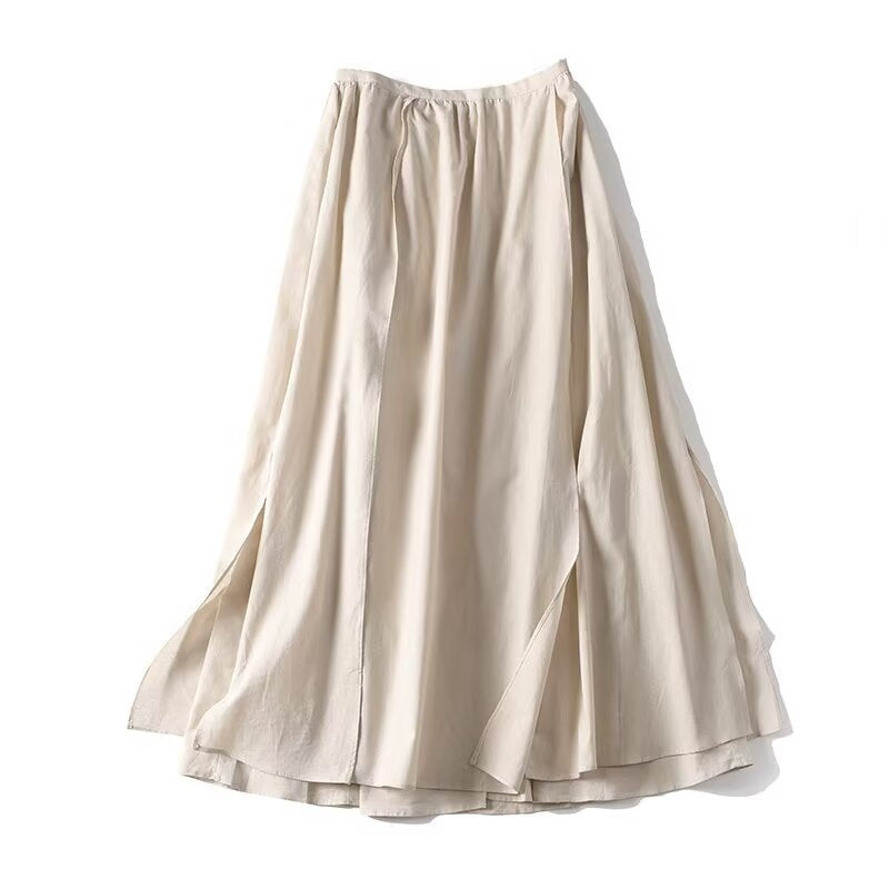 Women's maxi skirt with elastic waistband, wide tiers and side slits Chichicherry