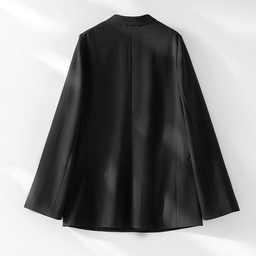 Women's collarless blazer with V-neck and minimalist boxy silhouette Chichicherry