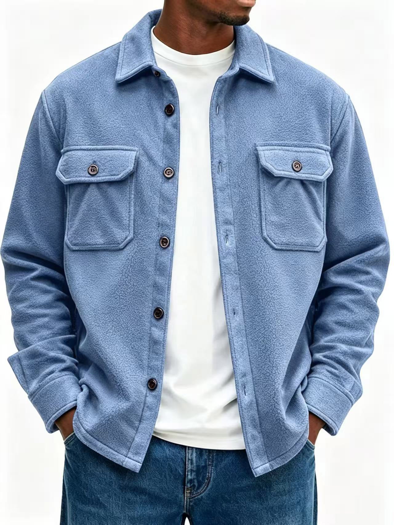 Men's fleece overshirt with chest pockets and shirt collar Chichicherry