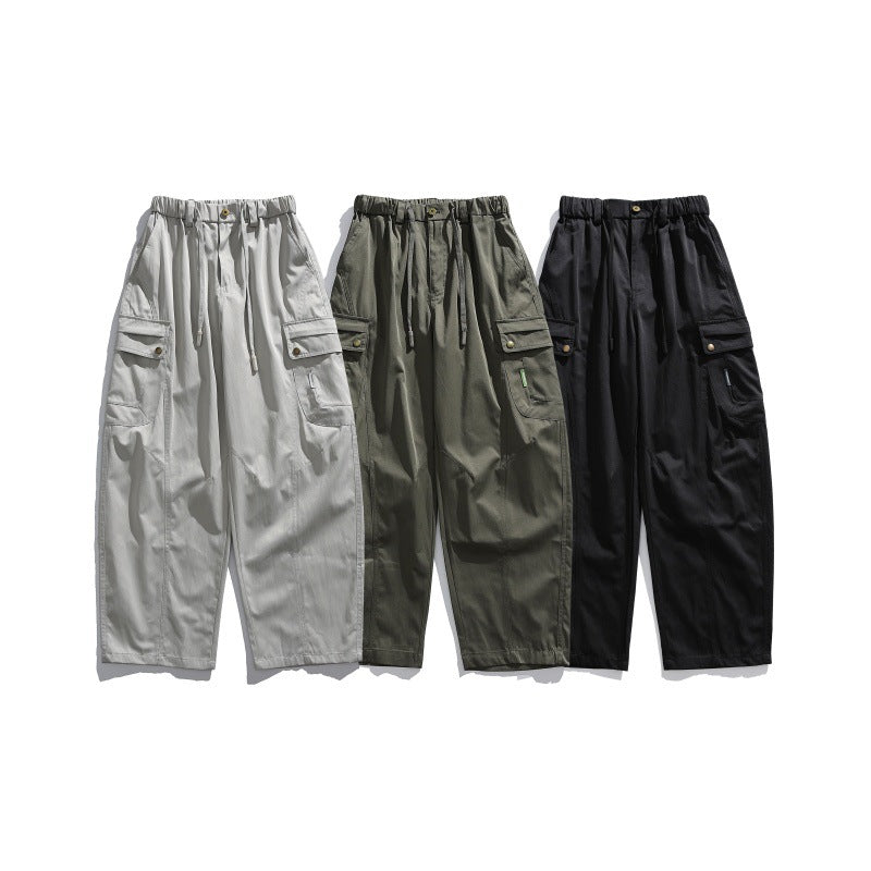 Men's cargo pants with elastic waistband, drawstring and multiple utility pockets Chichicherry