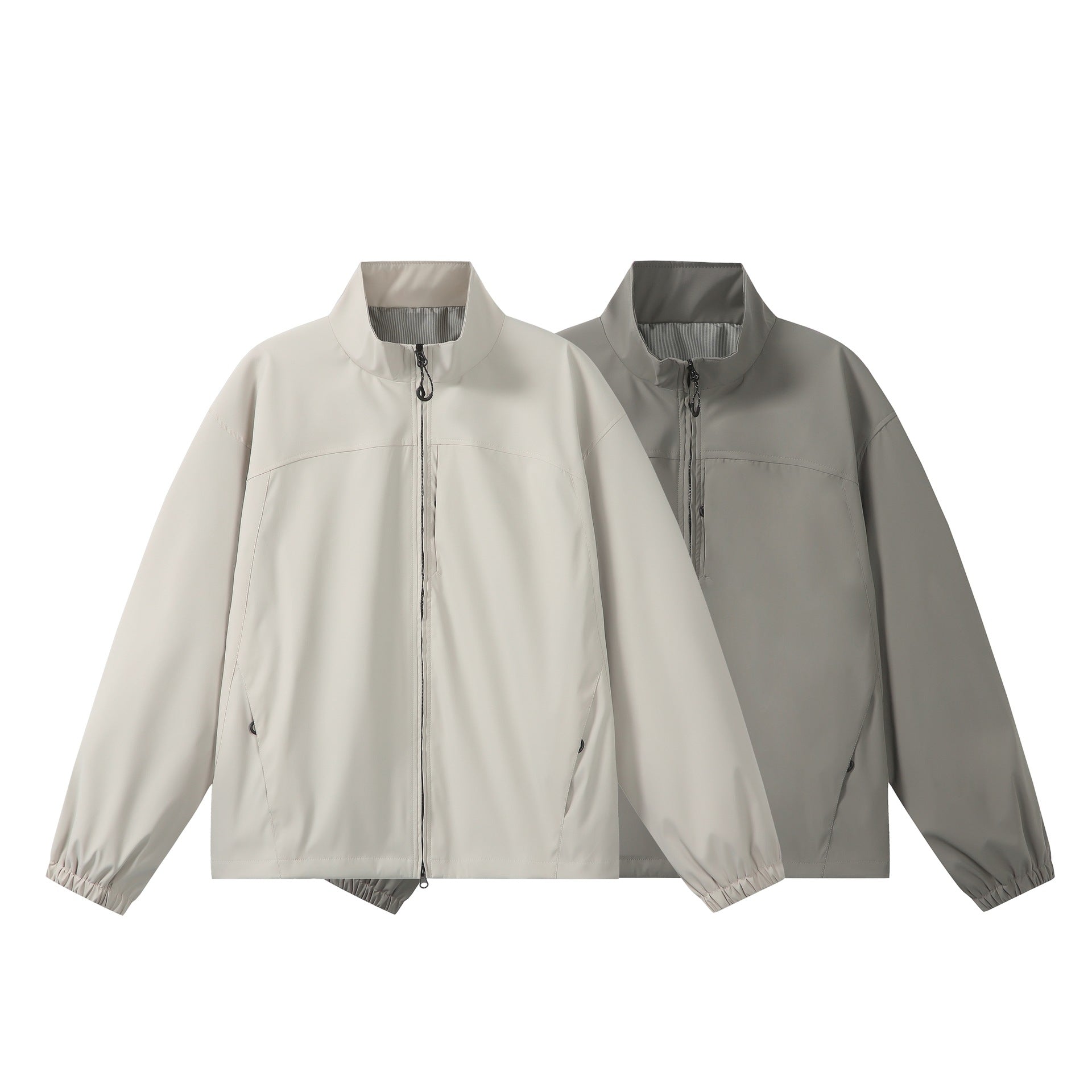 Unisex Lightweight, Packable Functional Jacket in Oversized Boxy Cut with Stand-Up Collar Chichicherry