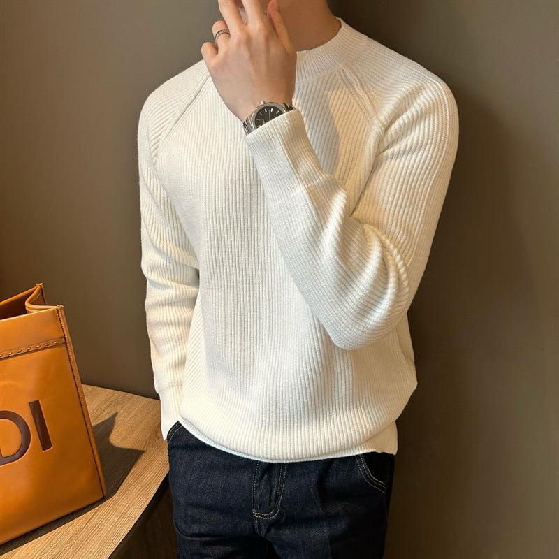 Herren Feinstrick-Henley-Pullover mit Raglanärmeln und feiner Rippstruktur Chichicherry