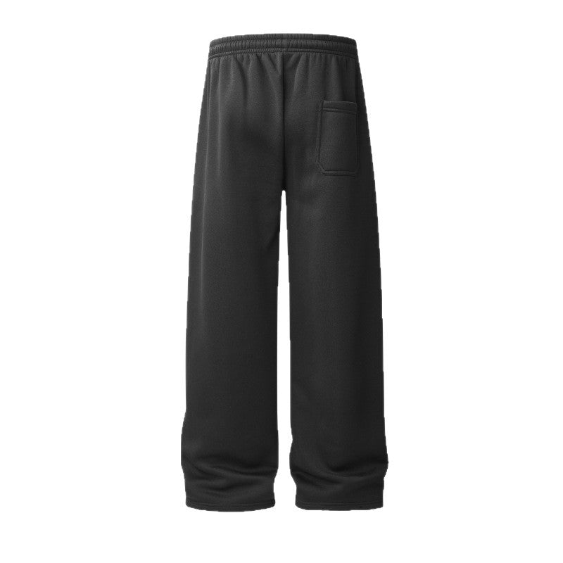 Women's Wide Lounge Pants with Elastic Waistband, Drawstring & Plush Fleece Lining Chichicherry