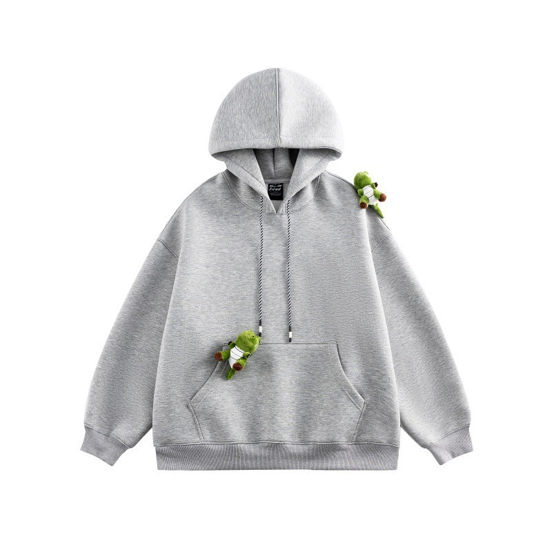 Unisex Oversize Hoodie made of French Terry with kangaroo pocket and removable plush pendant Chichicherry