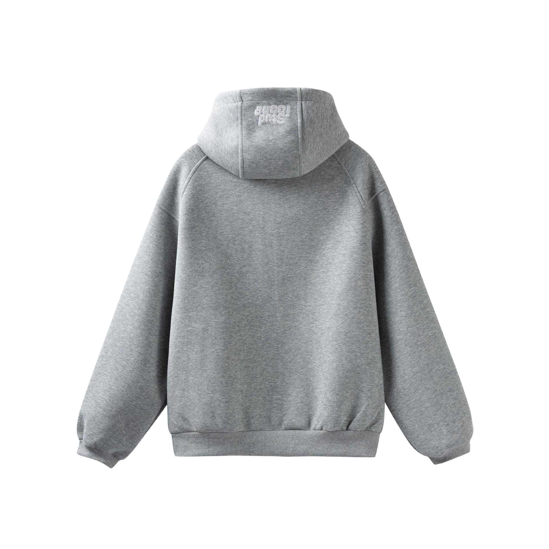 Unisex Oversize Hoodie Jacket with High Collar, Two-Way Zipper and Integrated Insert Pockets Chichicherry