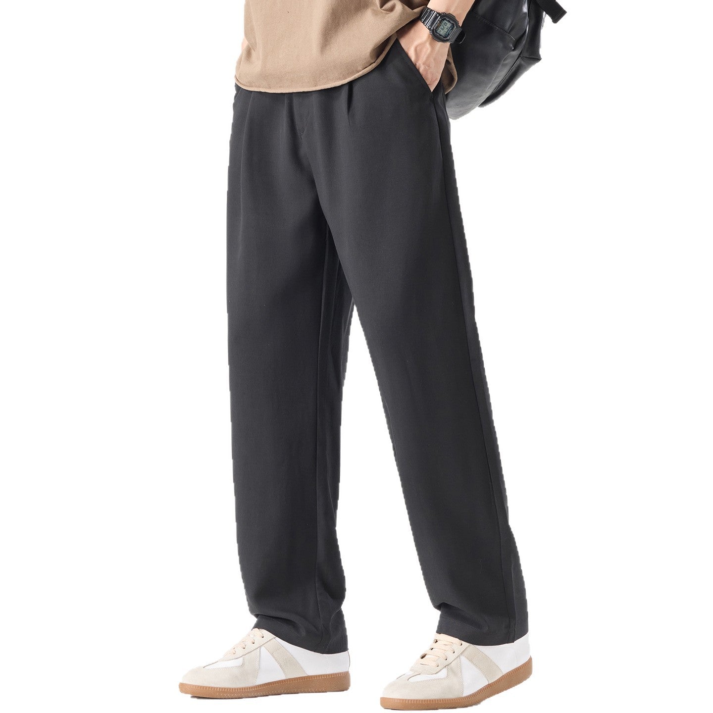 Men's wide pleated trousers in relaxed fit made of cotton twill Chichicherry