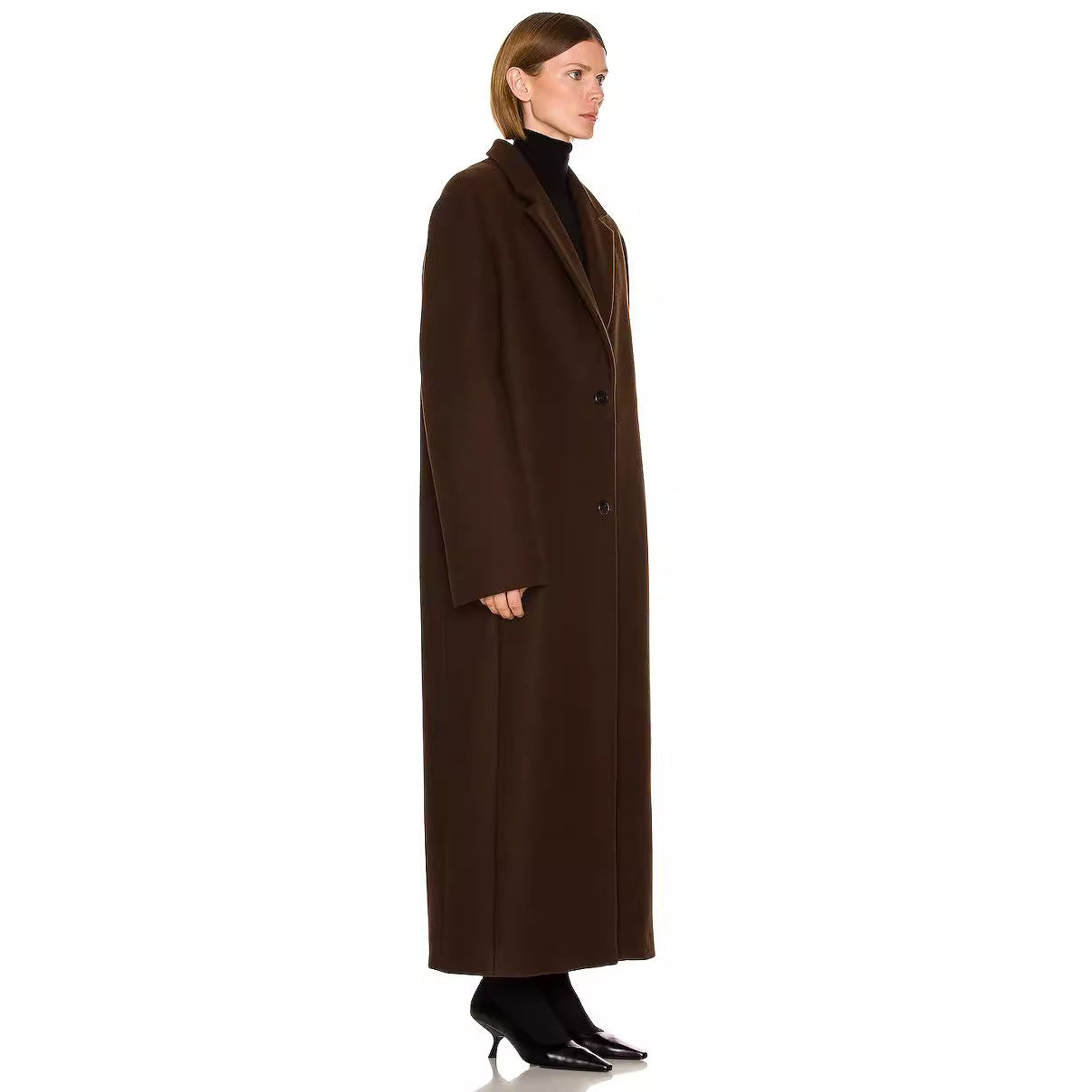 Women's Maximal One-Button Coat in Oversized Cut with Classic Lapel Chichicherry