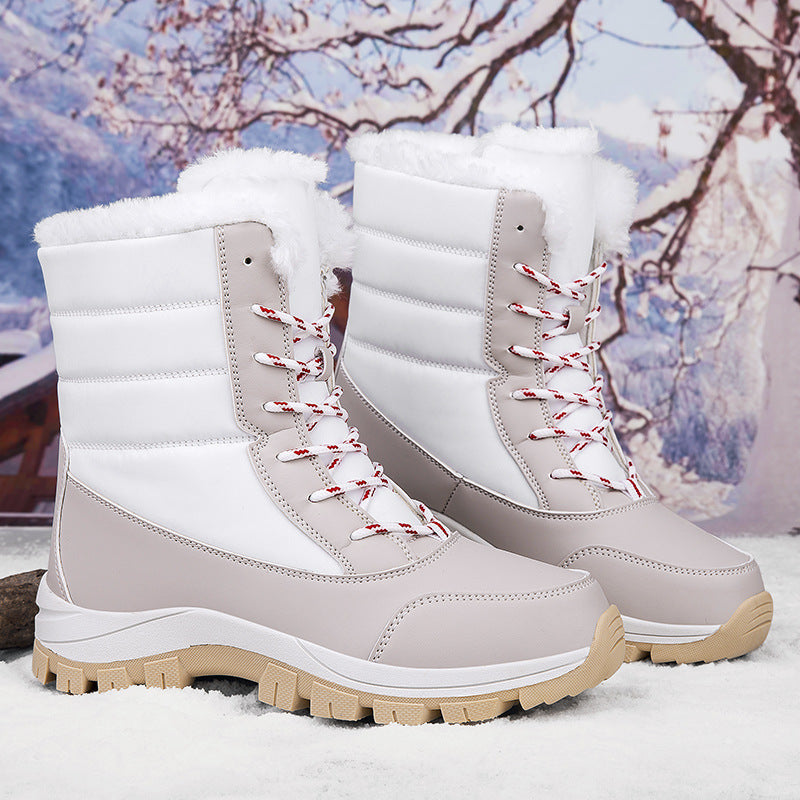 Ladies Thermo-Lace-Up Boots with Faux Fur Lining, Insulating Insole and Non-Slip Tread Sole Chichicherry