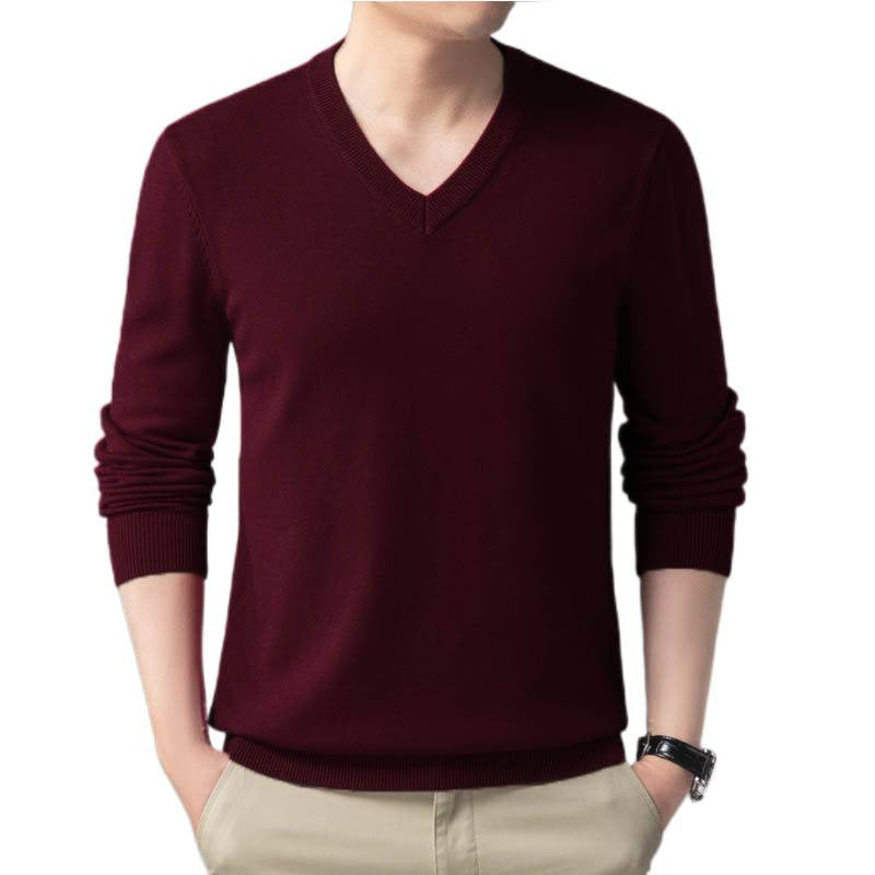 Herren Feiner V‑Ausschnitt Feinstrickpullover in schlanker Passform Chichicherry