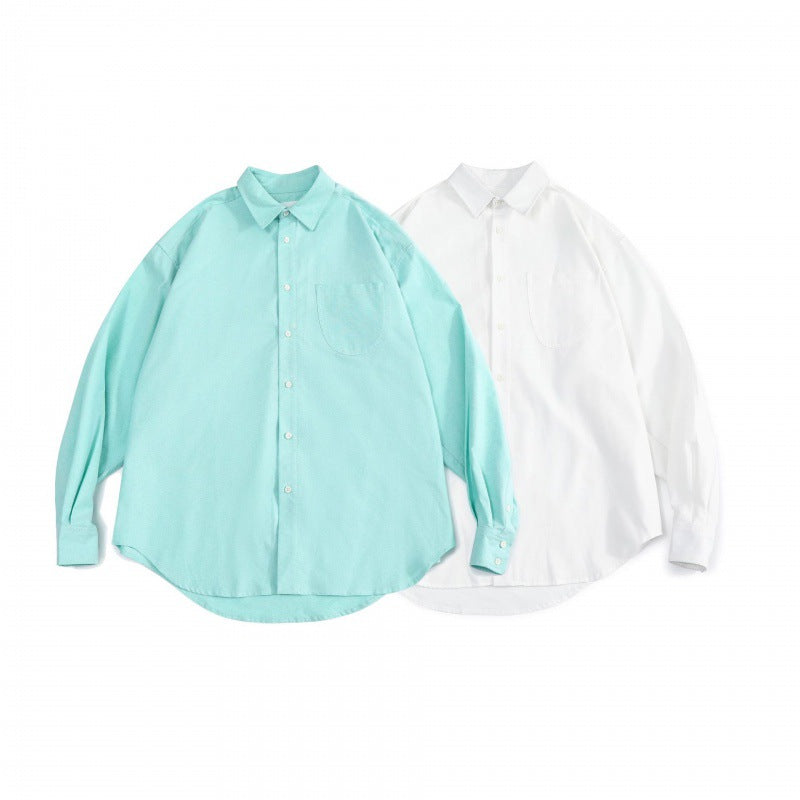 Unisex Oversize Shirt made of fine Oxford cotton fabric with chest pocket and rounded hem Chichicherry