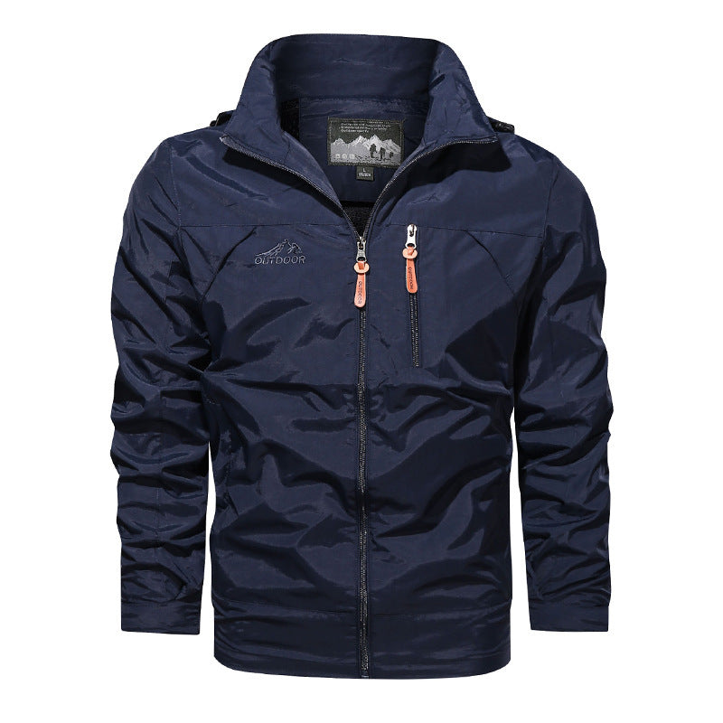 Men's lightweight water-repellent nylon bomber jacket with stand-up collar and zip pockets Chichicherry